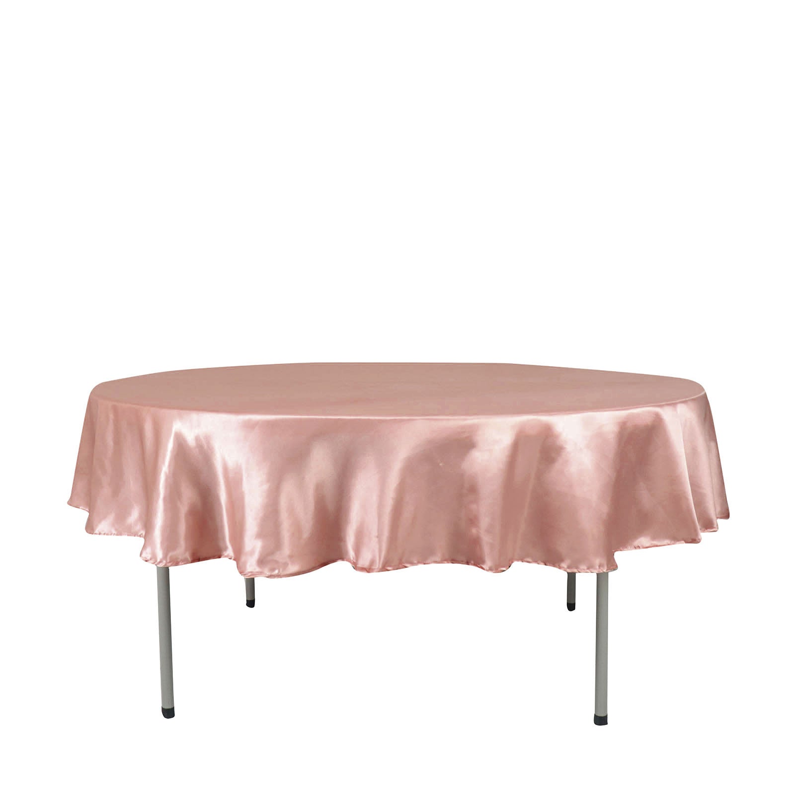Satin Round Tablecloth in Dusty Rose 90 Inch