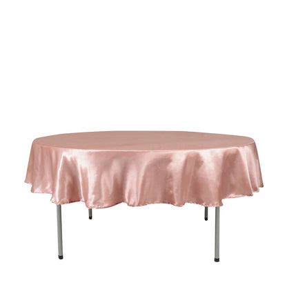 Satin Round Tablecloth in Dusty Rose 90 Inch