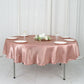 90 Inch of Dusty Rose Round Satin Tablecloth