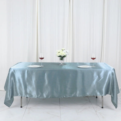 Elevate Your Event with Dusty Blue Satin Tablecloth