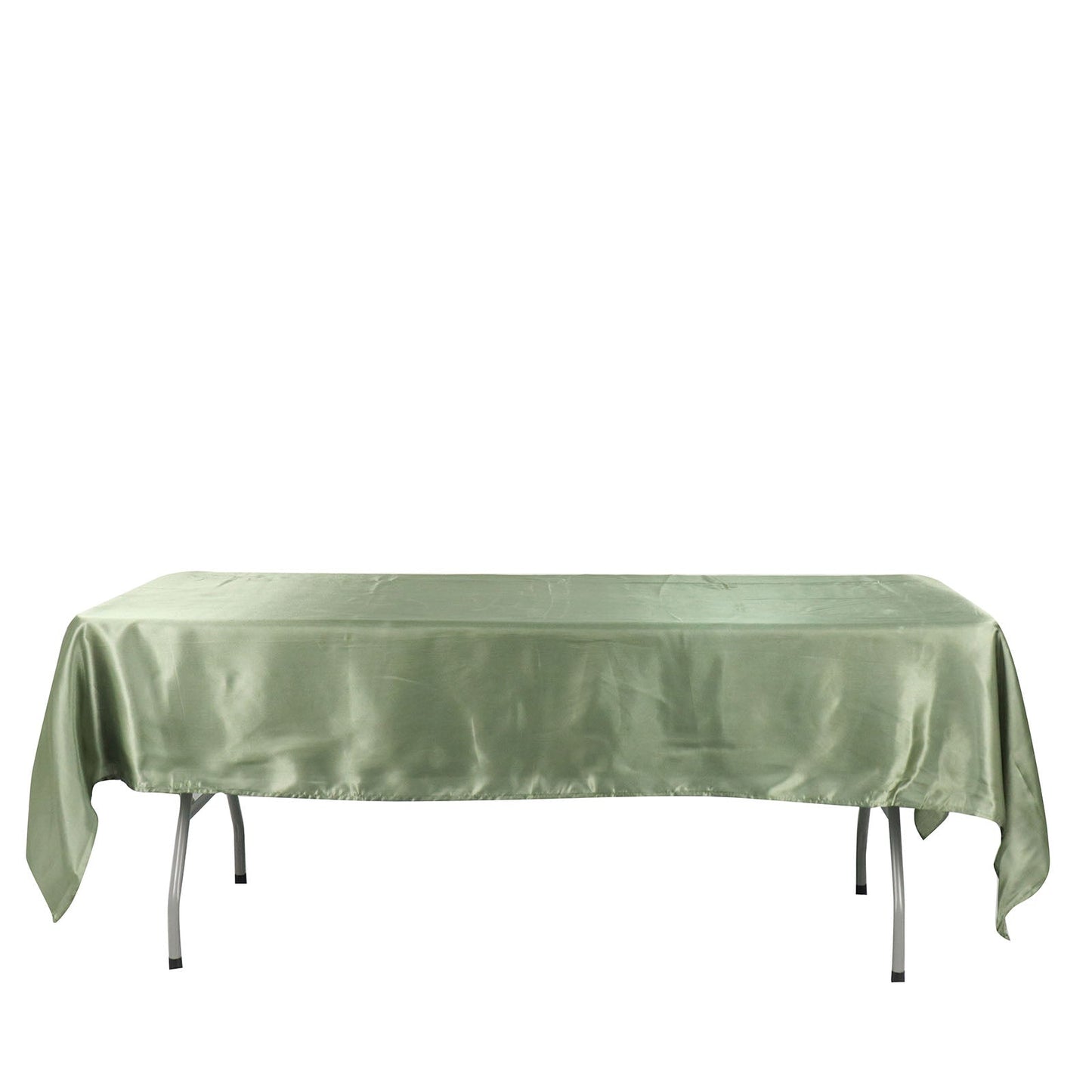 60x102 Inches Eucalyptus Sage Green Satin Rectangular Tablecloth
