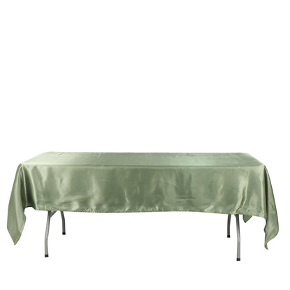60x102 Inches Eucalyptus Sage Green Satin Rectangular Tablecloth