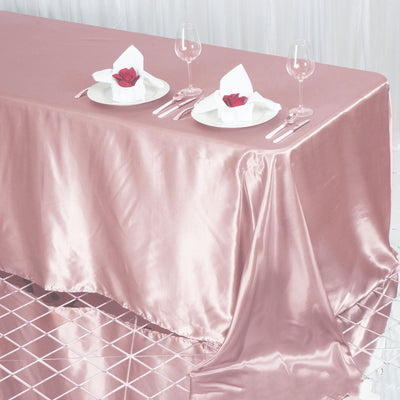 Elevate Your Event with Dusty Rose Satin Tablecloth