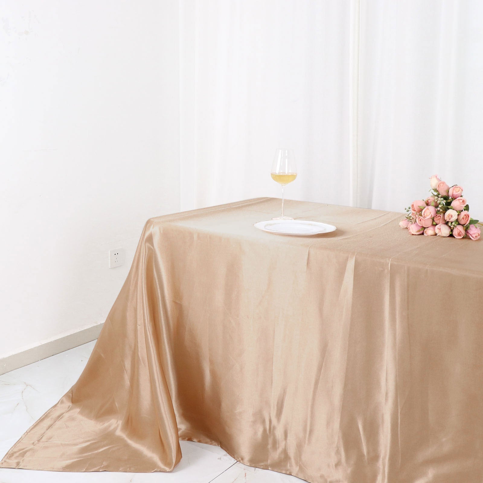 Rectangular Tablecloth Seamless Nude 90x132 Inch Satin
