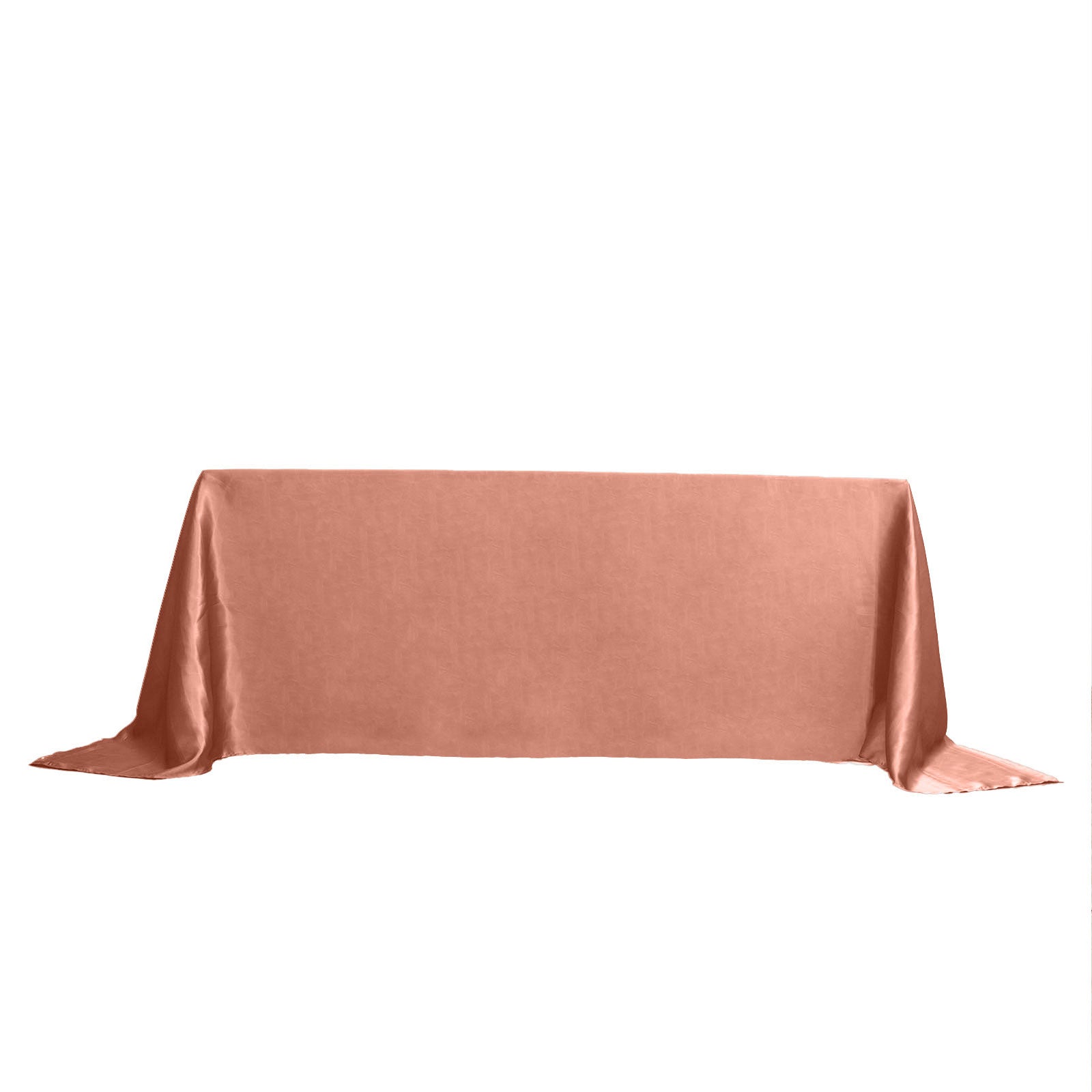 Terracotta satin seamless rectangular tablecloth, 90"x132".