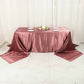 90"x156" Cinnamon Rose Seamless Satin Rectangular Tablecloth