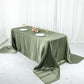 Eucalyptus Sage Green Satin 90x156 Inch Rectangular Tablecloth