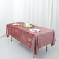 Seamless Dusty Rose Velvet Rectangle Reusable Premium Linen Tablecloth 60 Inch x 102 Inch