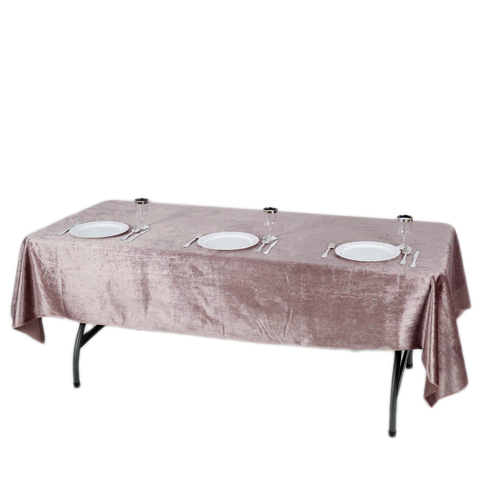 60 Inch x 102 Inch Seamless Linen Mauve Reusable Velvet Premium Rectangle Tablecloth