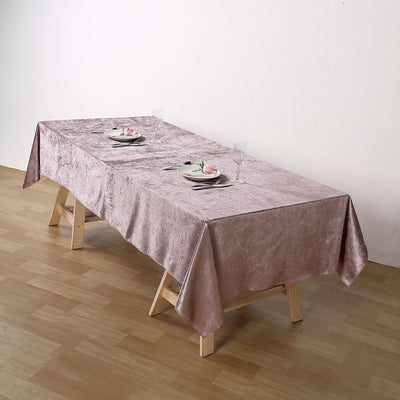Luxurious Texture of Mauve Velvet Tablecloth