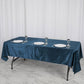 Seamless Linen 60 Inch x 102 Inch Navy Blue Reusable Premium Velvet Rectangle Tablecloth 