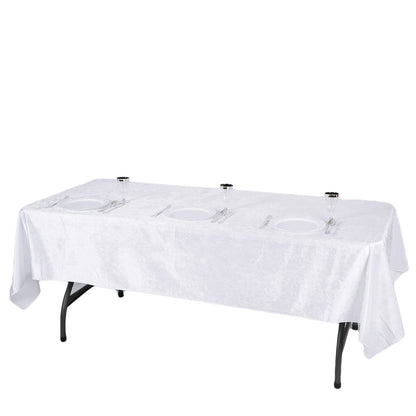 60 Inch x 102 Inch Seamless Linen White Reusable Velvet Premium Rectangle Tablecloth