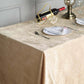 90x132inches Champagne Seamless Premium Velvet Rectangle Tablecloth, Reusable Linen