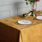 Premium 90 Inch x 132 Inch Seamless Linen Reusable Velvet Rectangle Tablecloth in Gold Color 