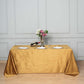 90"x132" Gold Seamless Premium Velvet Rectangle Tablecloth, Reusable Linen