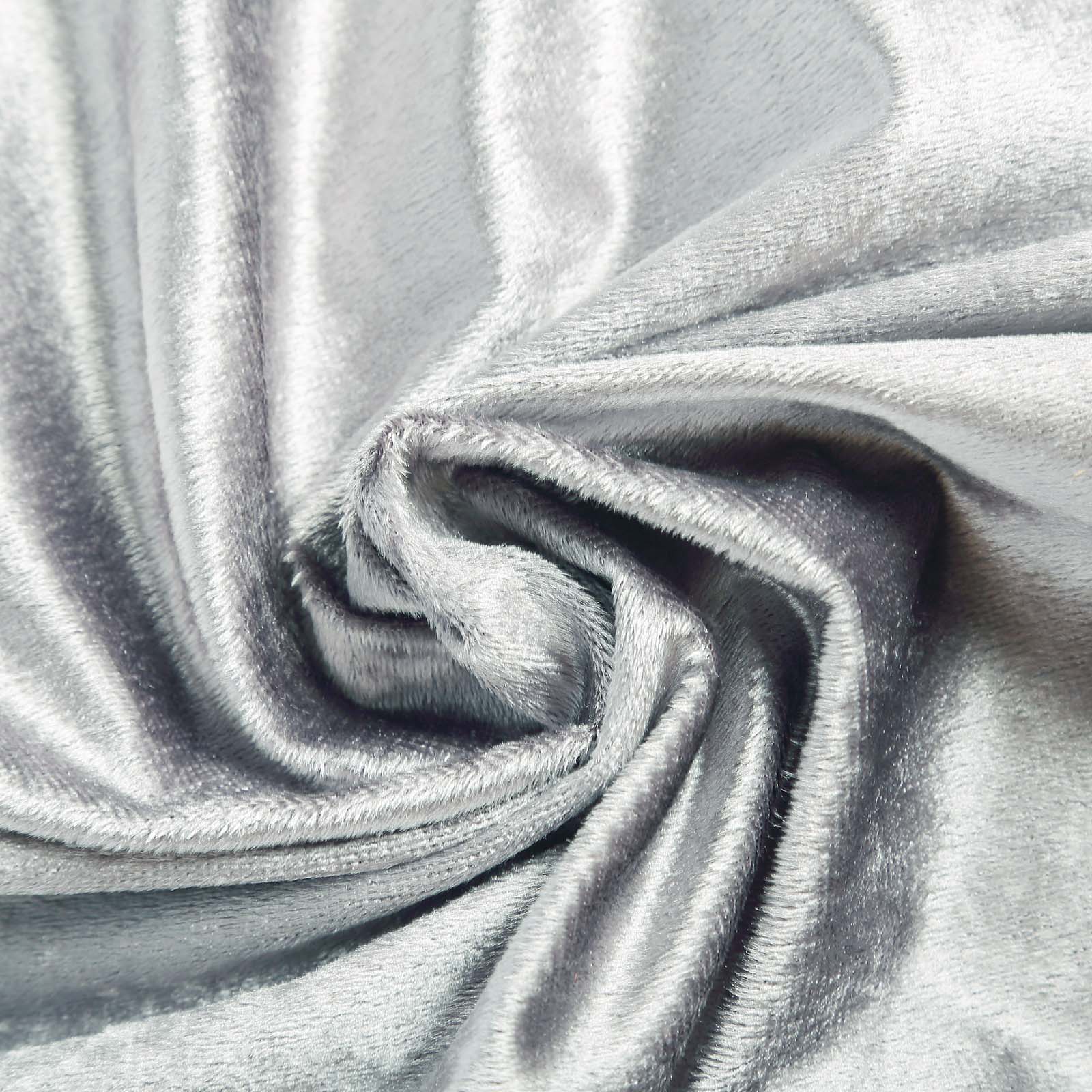 Premium 90 Inch x 132 Inch Seamless Linen Reusable Velvet Rectangle Tablecloth in Silver Color#whtbkgd 