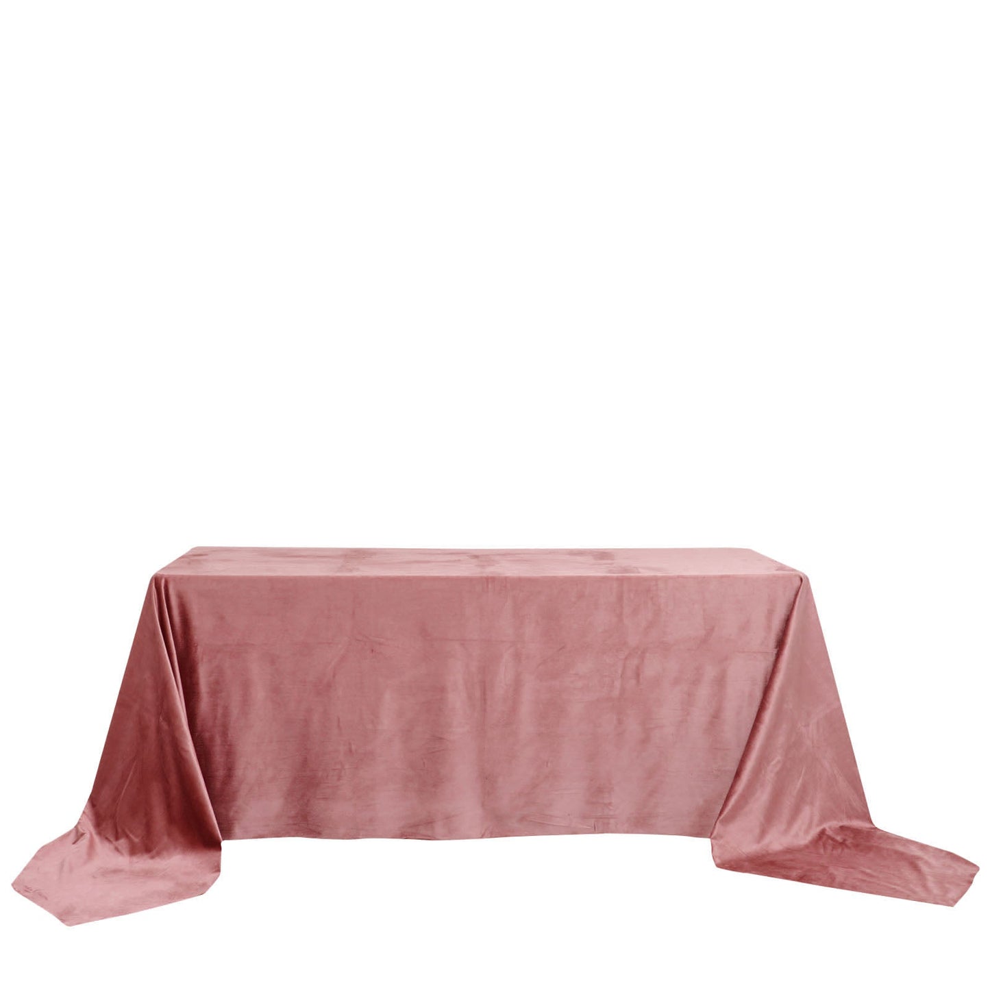 Premium Seamless Rectangle Dusty Rose Velvet Reusable 90 Inch x156 Inch Linen Tablecloth