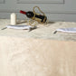 Premium 90 Inch x 156 Inch Seamless Linen Reusable Velvet Rectangle Tablecloth in Champagne Color 