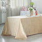 90"x156" Champagne Seamless Premium Velvet Rectangle Tablecloth, Reusable Linen