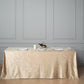Premium Reusable Velvet Rectangle Tablecloth Champagne Seamless Linen 90 Inch x 156 Inch 