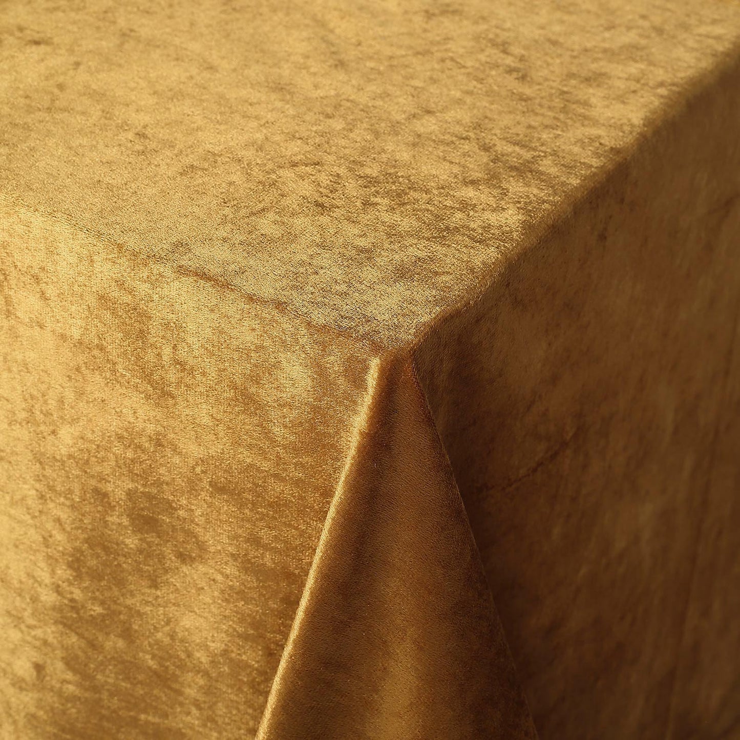 Seamless Linen 90 Inch x 156 Inch Gold Reusable Premium Velvet Rectangle Tablecloth 