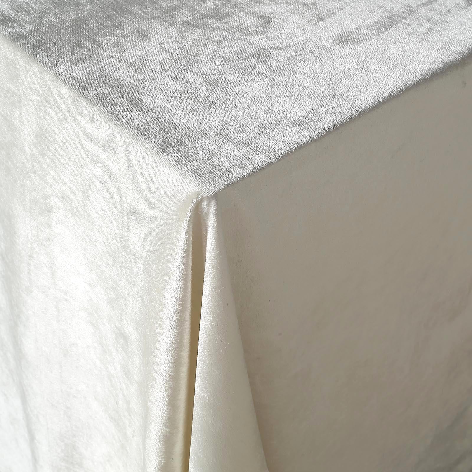 90inch x 156inch Ivory Seamless Premium Velvet Rectangle Tablecloth, Reusable Linen
