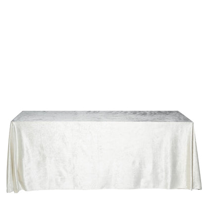 90inch x 156inch Ivory Seamless Premium Velvet Rectangle Tablecloth, Reusable Linen