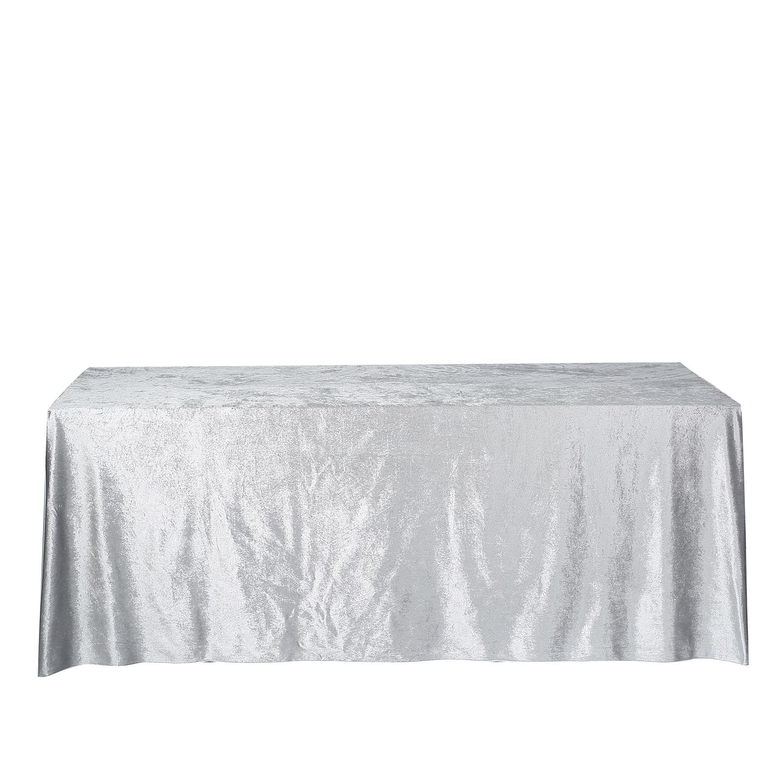 90 Inch x 156 Inch Seamless Linen Silver Reusable Velvet Rectangle Tablecloth