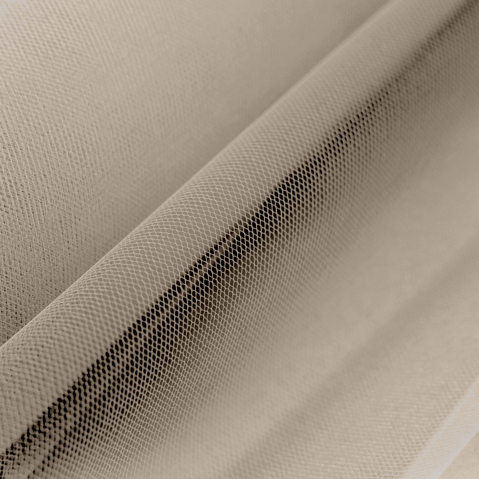 12 Inch By 100 Yards Sheer Tulle Taupe Fabric Bolt
