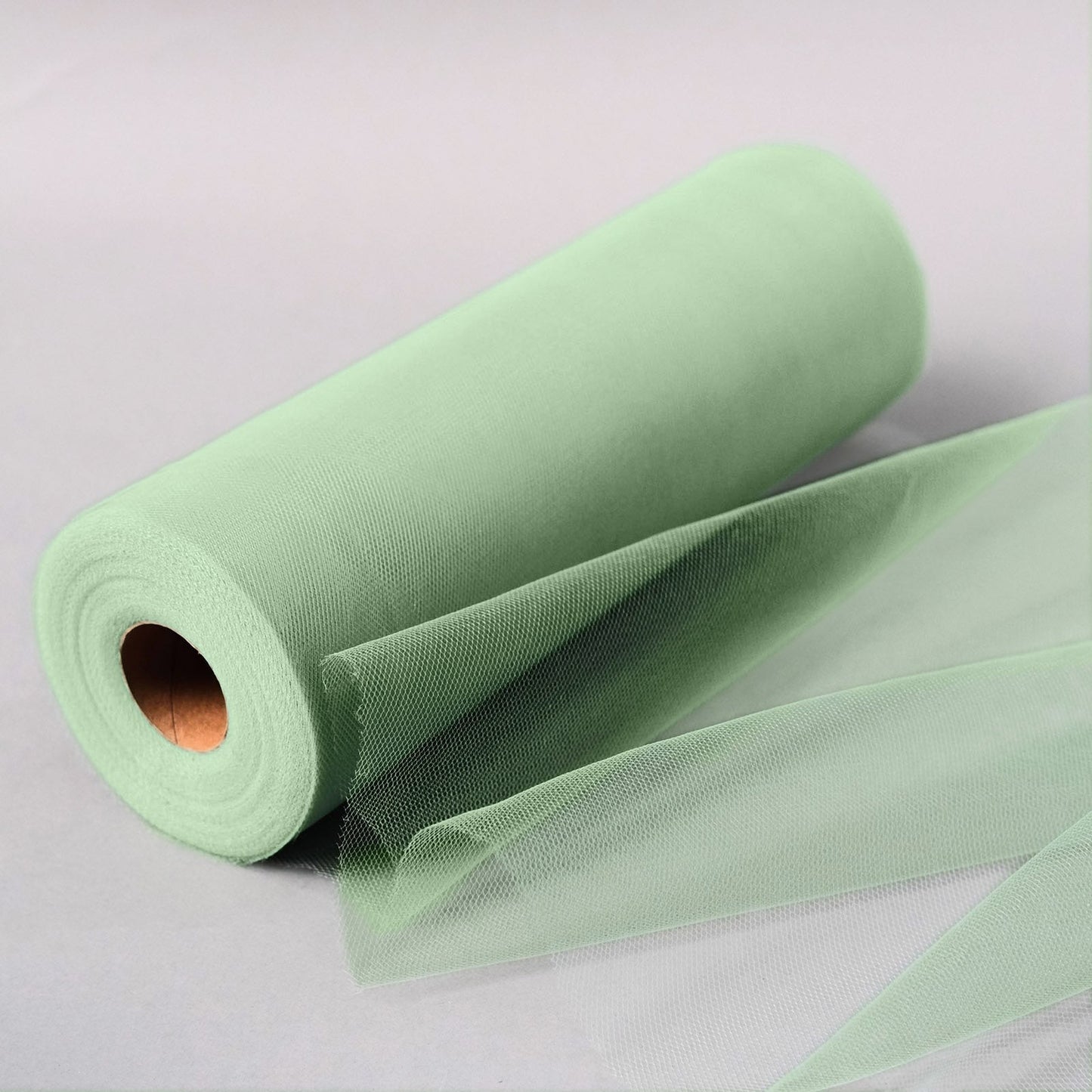 12 Inch By 100 Yards Tulle Fabric Sage Green Sheer Nylon