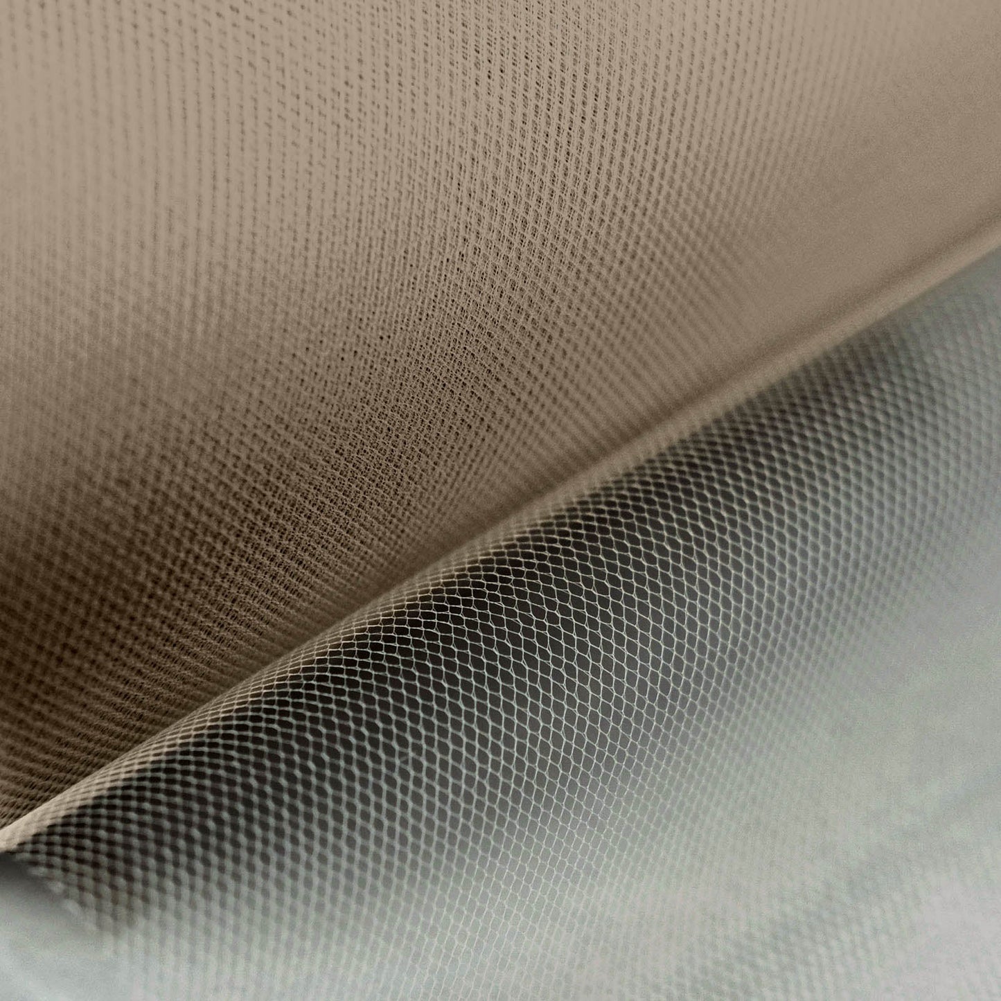 6 Inch By 100 Yards Sheer Tulle Taupe Fabric Bolt
