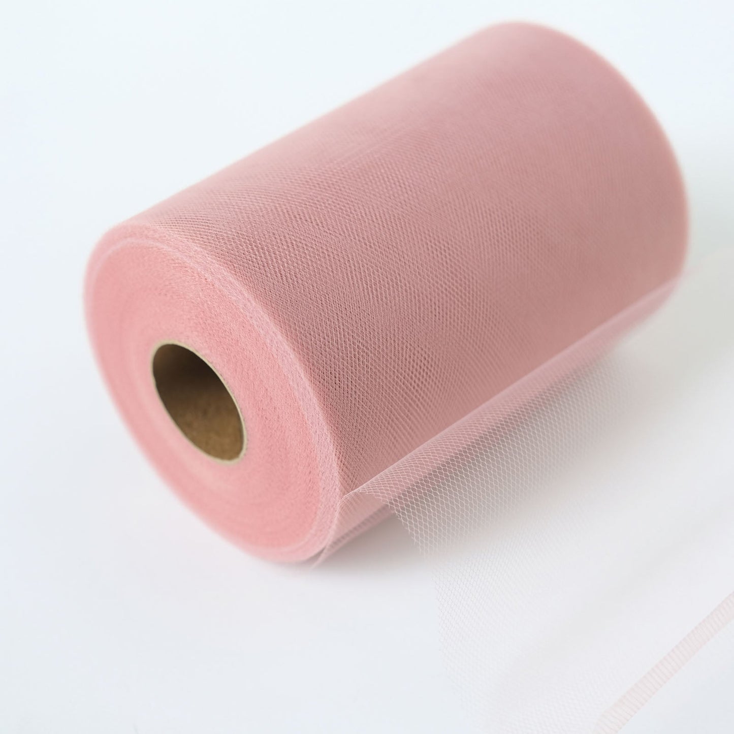 6"x100 Yards Dusty Rose Tulle Fabric Bolt, Sheer Fabric Spool Roll For Crafts