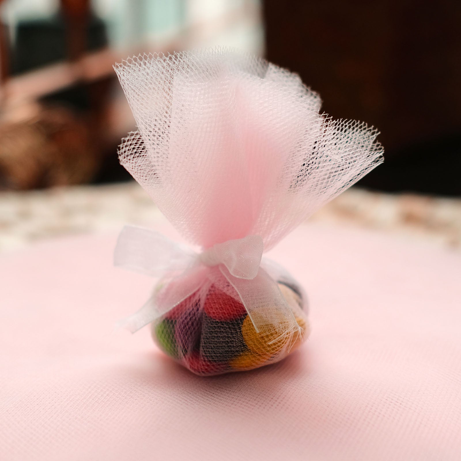 9 Inch Sheer Blush Rose Gold Nylon Tulle Circles