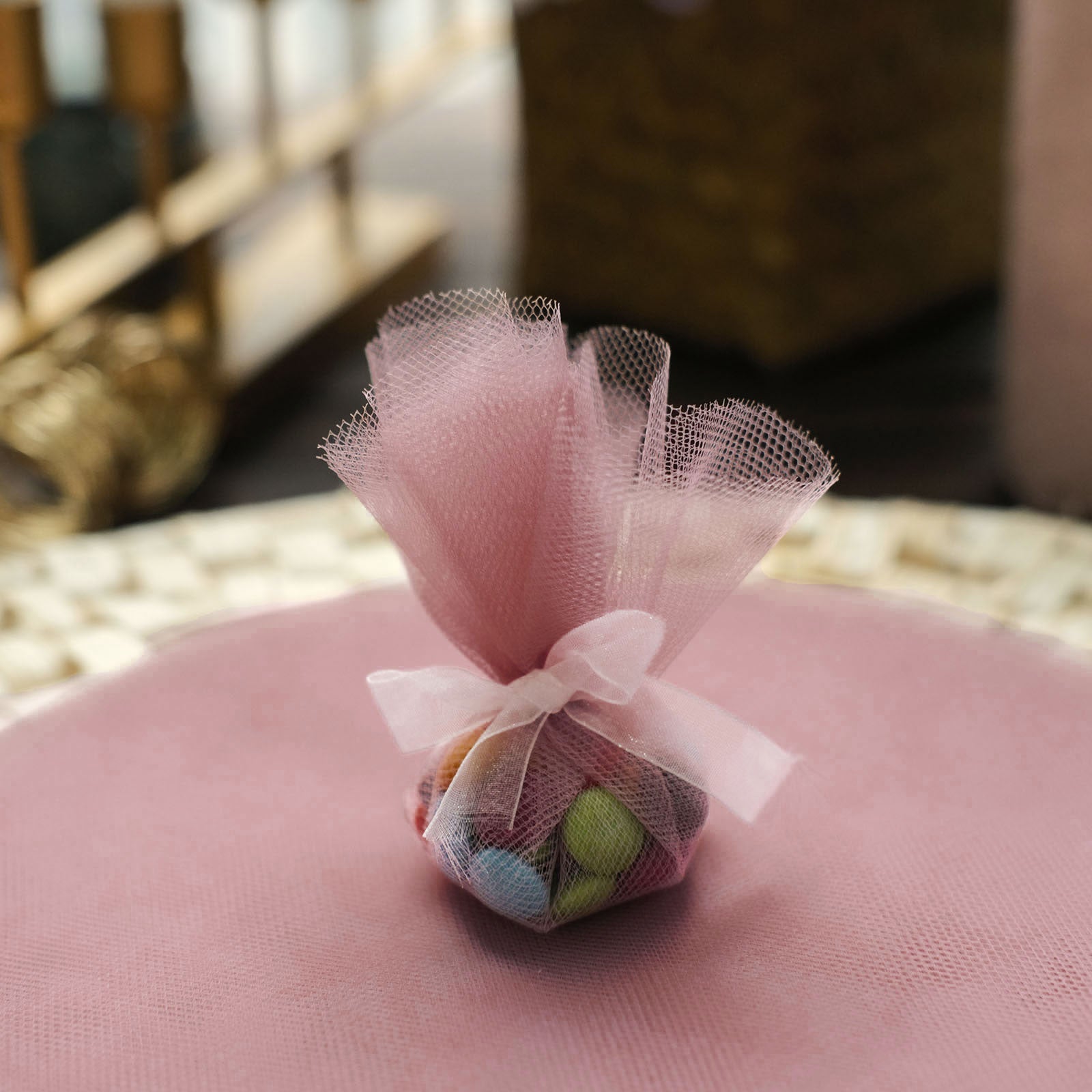 9 Inch Sheer Dusty Rose Nylon Tulle Circles