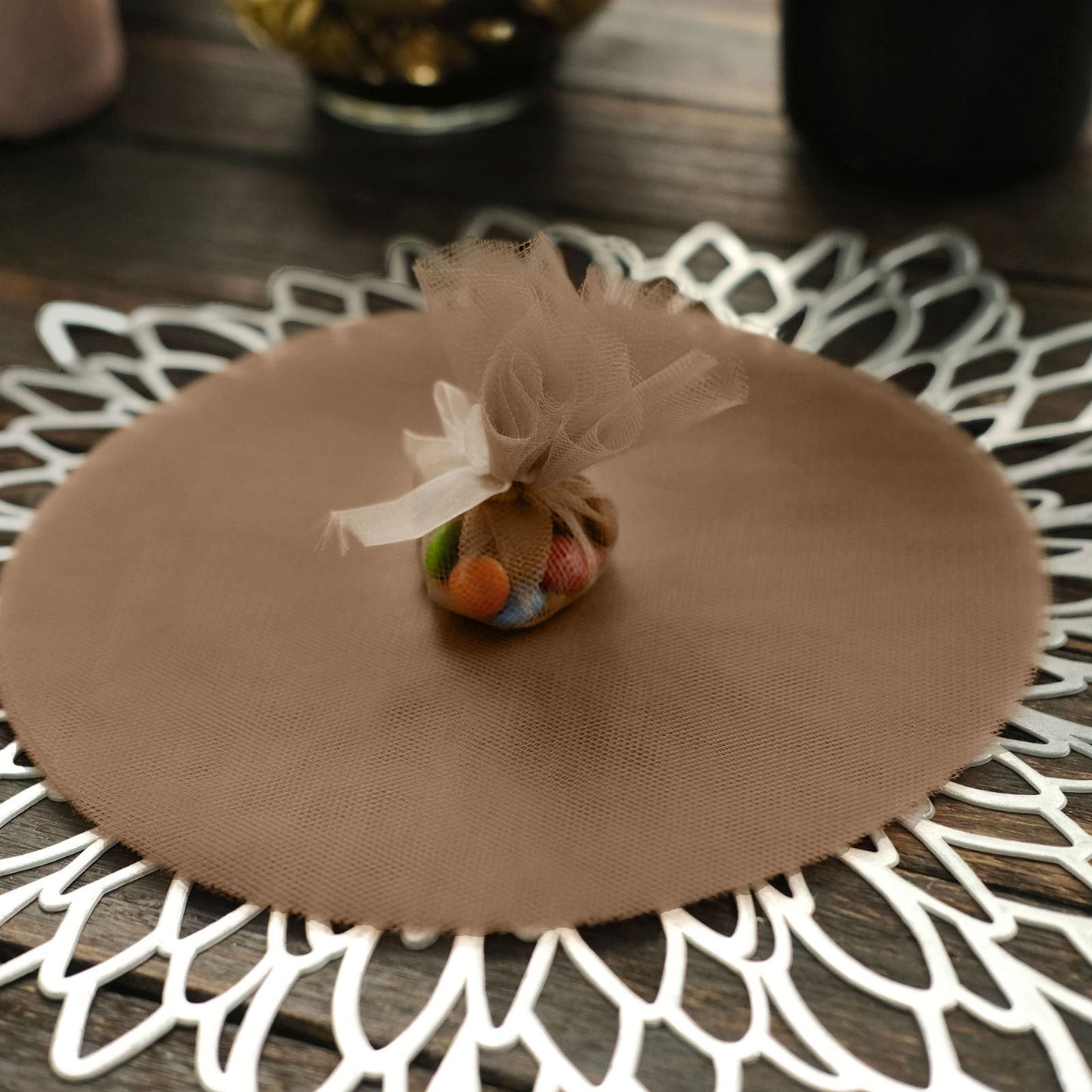 9 Inch Nylon Sheer Natural Tulle Circles