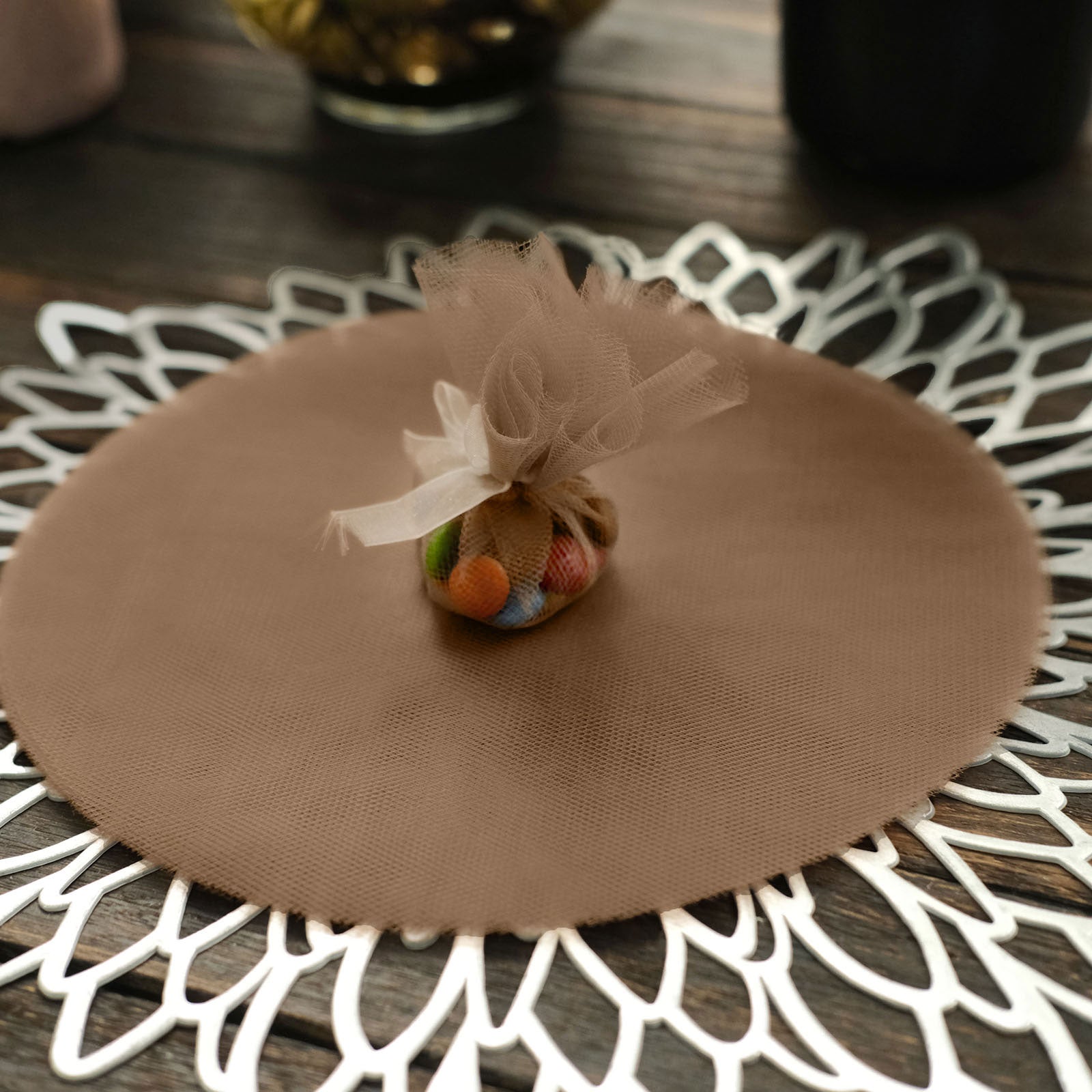 9 Inch Nylon Sheer Natural Tulle Circles