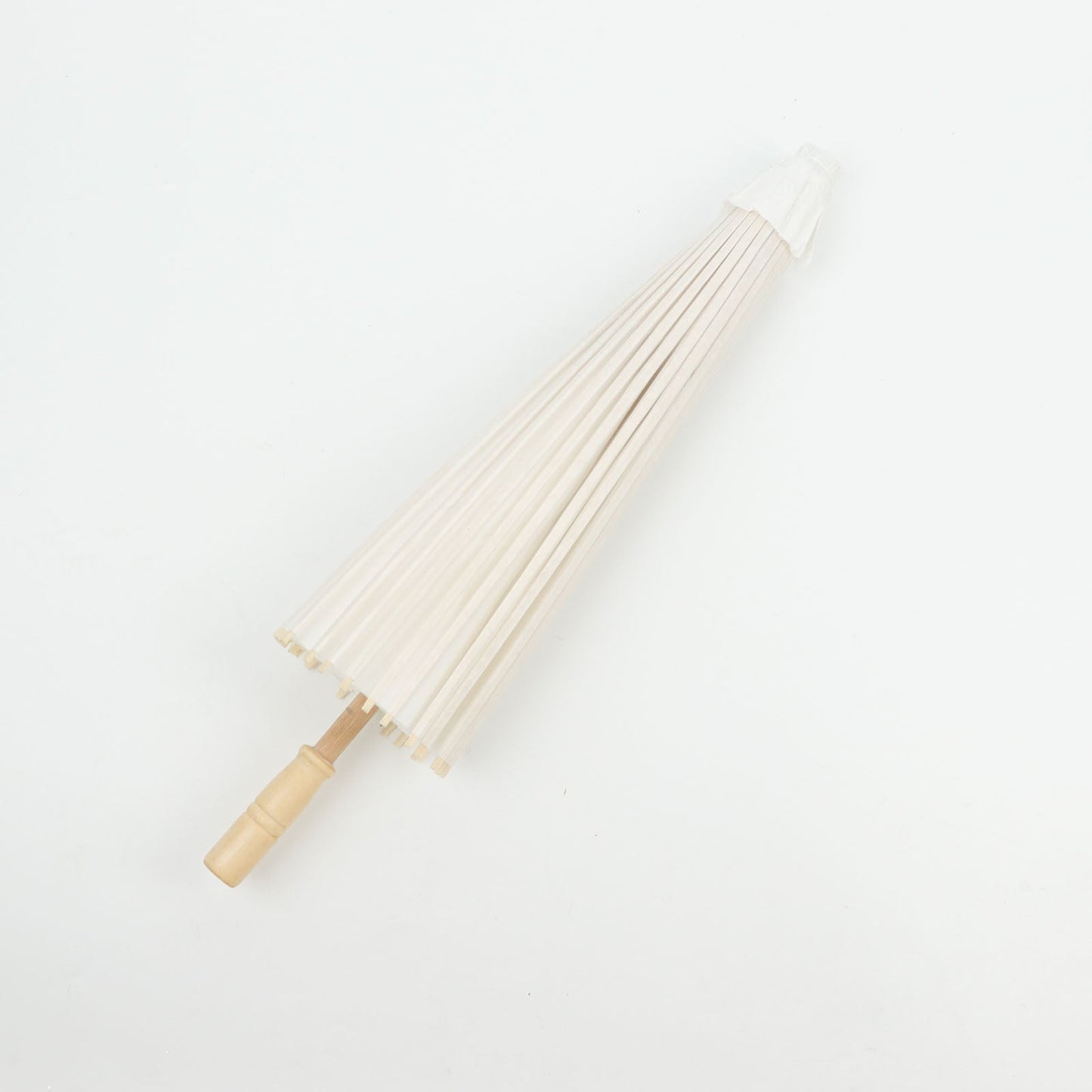 White 32" paper and bamboo umbrella for weddings and parties.