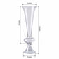 Clear 15" reversible crystal ball trumpet glass vase, set of 4.