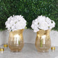 Gold Crackle Glass Flower Vase, Hurricane Candle Holders