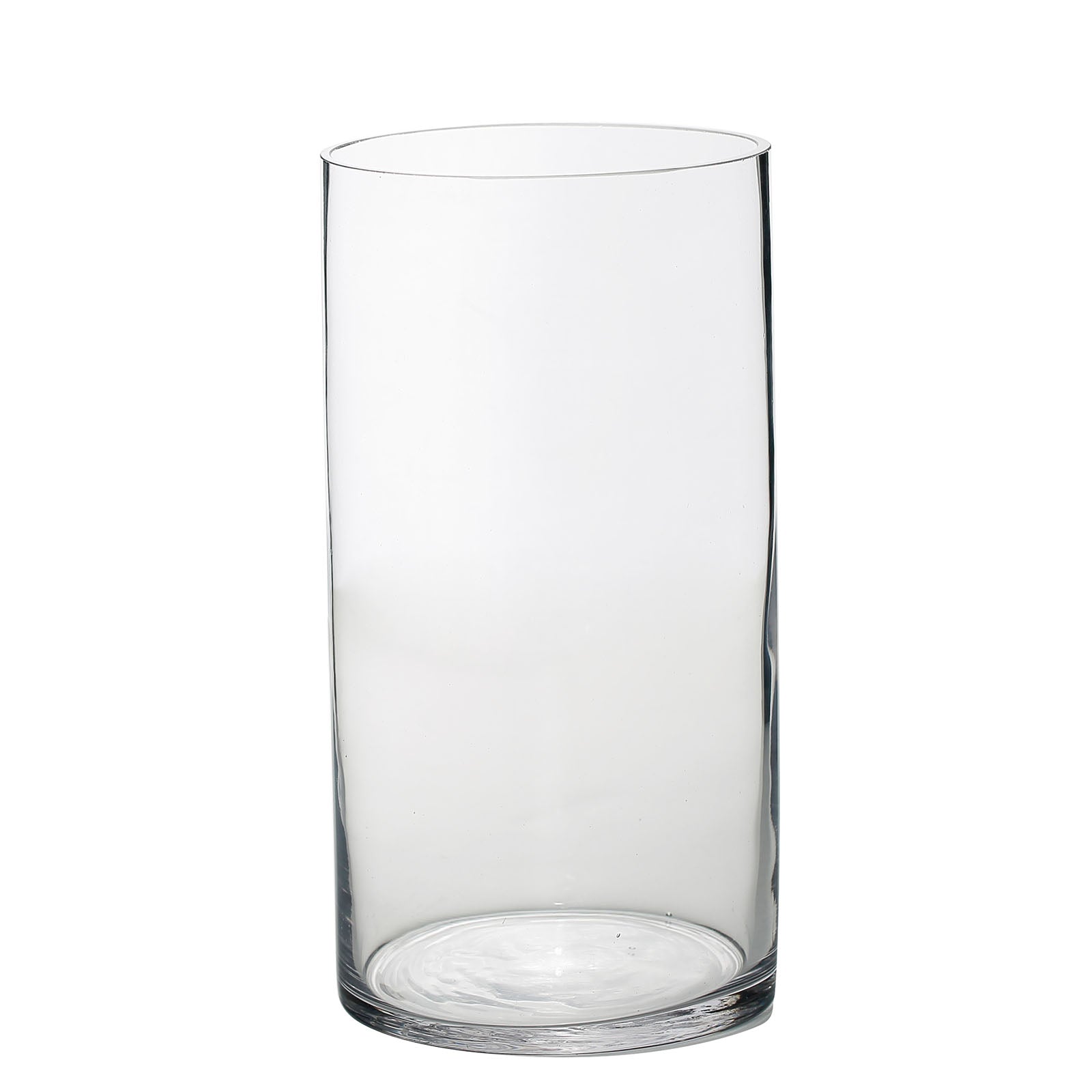 Set Of 12 Round Heavy Duty Clear Cylinder Glass Vases 10 Inch