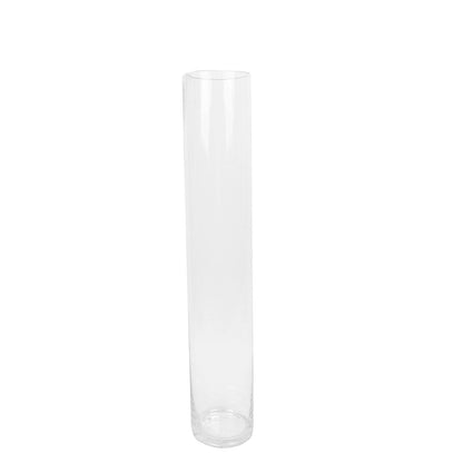 2 Pack Of Tall Clear Glass Round Cylinder Flower Vases 28 Inch