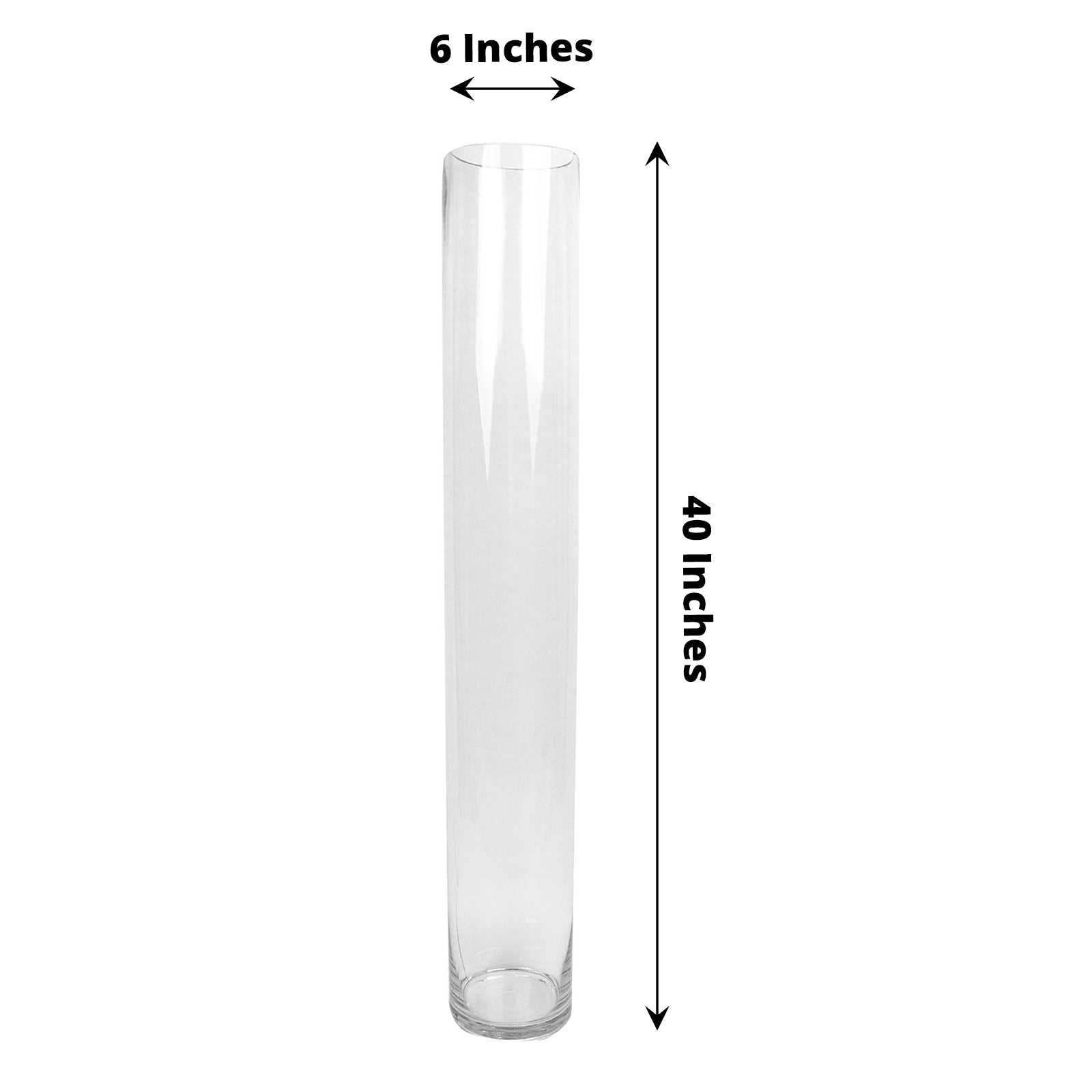 Heavy Duty 2 Pack Round Glass Vase 40 Inch Clear