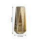 Gold geometric vase centerpiece, 8 inches tall.