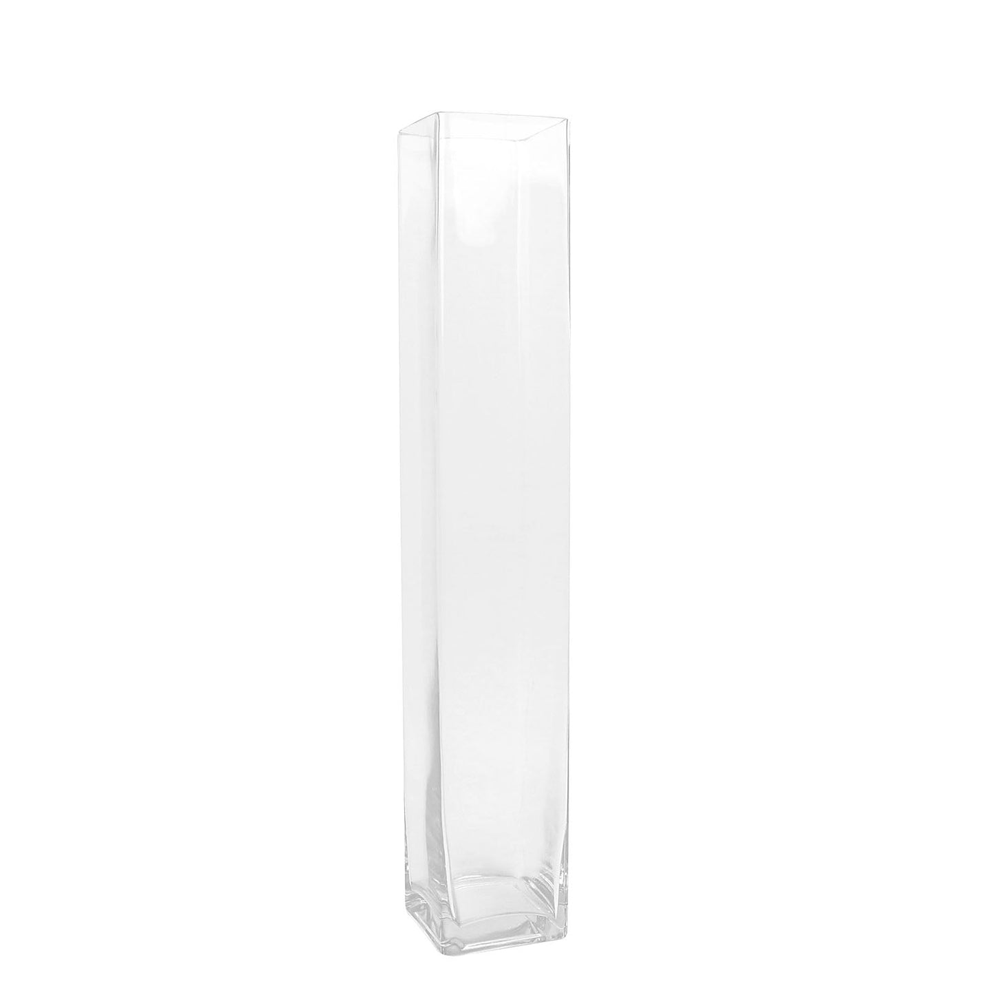 2 Pack Of 28 Inch Clear Square Vases Heavy Duty Glass 