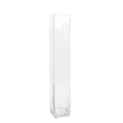 2 Pack Of 28 Inch Clear Square Vases Heavy Duty Glass 