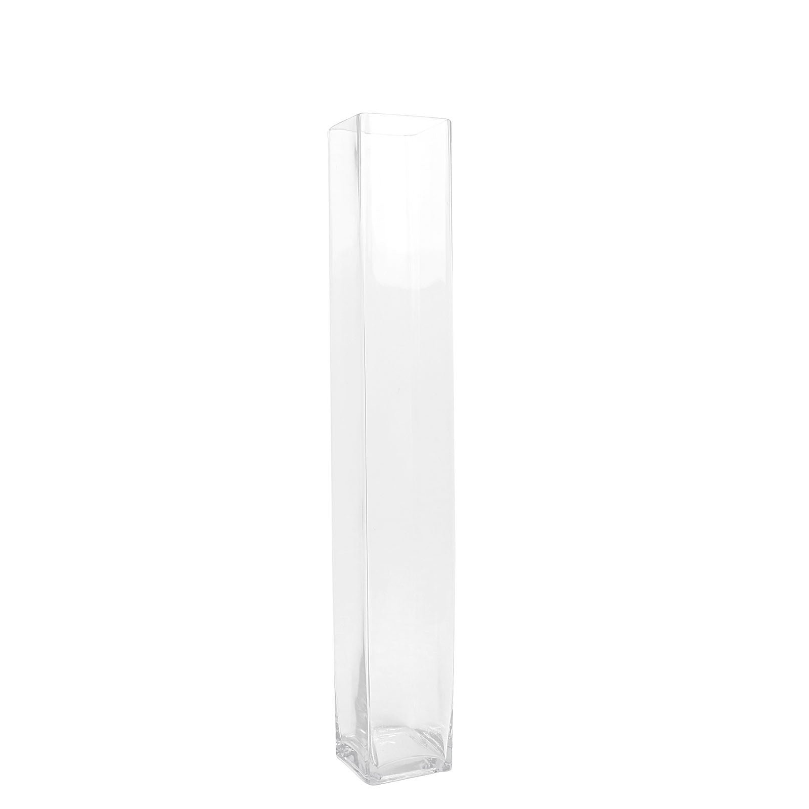 2 Pack Of 32 Inch Clear Heavy Duty Square Glass Vase 