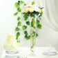 Clear heavy duty trumpet glass vase with flowers.