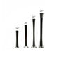 Black Eiffel Tower glass flower vases in various heights, elegant decor pieces.