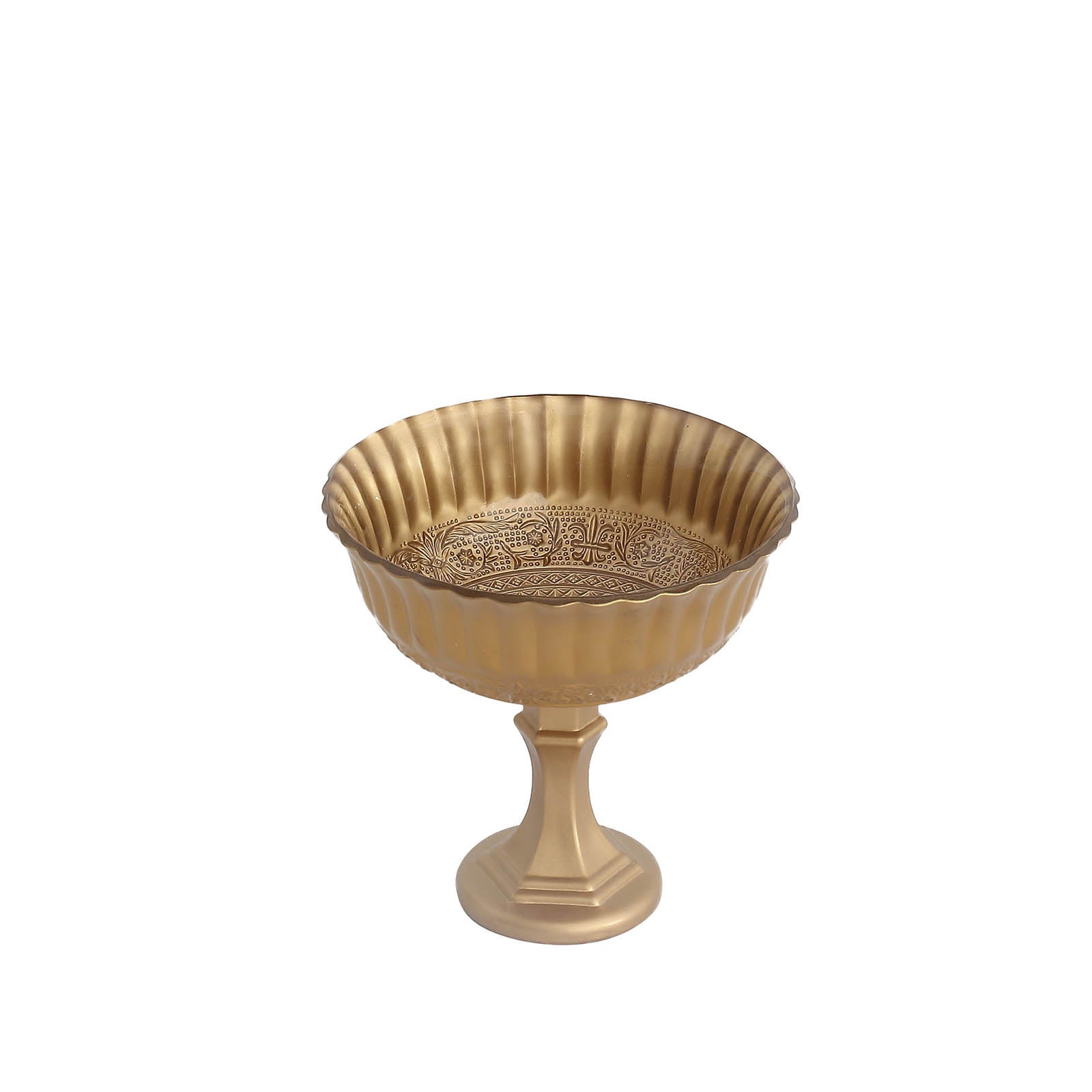 7inch Gold Glass Roman Style Wedding Compote Floral Bowl Centerpiece#whtbkgd