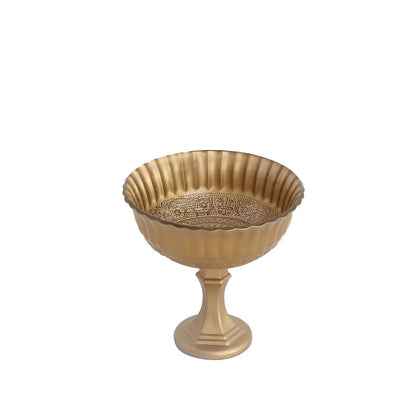 7inch Gold Glass Roman Style Wedding Compote Floral Bowl Centerpiece#whtbkgd